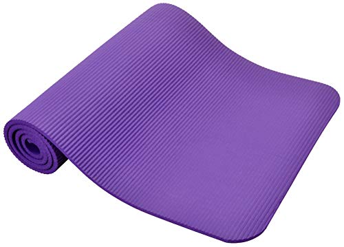 Fitvids 1/2-Inch Extra Thick High Density Anti-Tear Exercise Yoga Mat with Knee Pad and Carrying Strap, Multiple Colors
