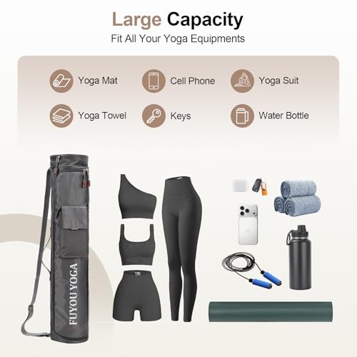 Yoga Mat Bag Compatible with Manduka, Full Zip Carrier with Pocket Strap