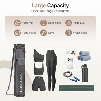 Yoga Mat Bag Compatible with Manduka, Full Zip Carrier with Pocket Strap