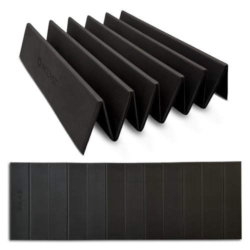 Folding Yoga Mat, TPE Folding Yoga Mat, Foldable Exercise Mat for Yoga, Pilates, Floor Workouts, Compact Design, Travel Friendly, Ideal for Home & Gym, Knee pad, Kneeling pad, No Roll Mat - color: Black