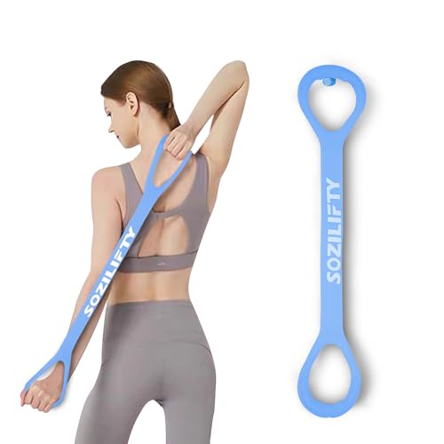 Figure 8 Resistance Band (Upgraded),Elastic Band, Stretch Bands, with Storage Bag, for Arm,Shoulder, Back,Leg Stretching Workout, Portable Home Office Elastic Ropes for Yoga, Pilates - color: Blue