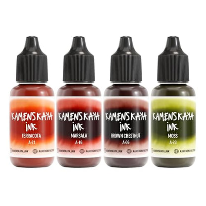 Alcohol Ink Set - 34 Color Variations - Set #30-4 Alcohol Inks x 0.51 fl oz (15 ml) | Highly Concentrated Dyes, Lightfast, Translucent and Vibrant Colors – For Painting and Epoxy Resin – Made in the EU - color: 30, style: Basic 'A' line