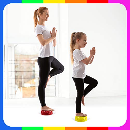 Yes4All Hedgehog Balance Pods for Exercise, Core Body Balancing, Balance Pods for Youth & Adults with Hand Pump - Set of 5 - style: E. Geometric - 6pcs