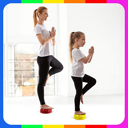 Yes4All Hedgehog Balance Pods for Exercise, Core Body Balancing, Balance Pods for Youth & Adults with Hand Pump - Set of 5 - style: E. Geometric - 6pcs