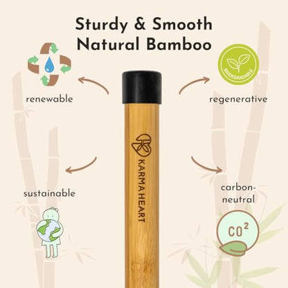 Natural Bamboo Yoga Stick (5ft): Stretch Bar with Super Sturdy Rubber Ends - Versatile Exercise Stick & Yoga Bar for Yoga, Stretching & Posture with Unlimited Access to Video Exercises
