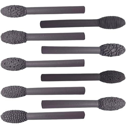 Luxzio Clay Texture Roller Set, Oval Clay Modeling Pattern Rollers, 9PCS | Texture Tools with Ergonomic Handles for Polymer Clay, Pottery, Ceramics, Sculpting, Painting and DIY Crafts
