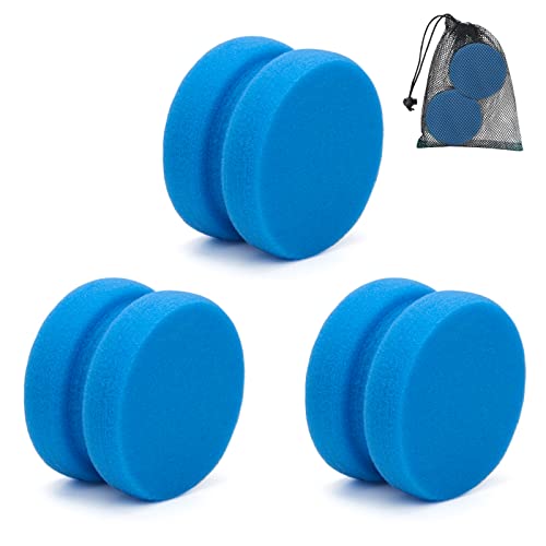 Boyistar Paint Sponge Applicator 3Pcs, Blue Detail Painting Sponge | for Car Waxing, Wall Repairing, Kitchen Cleaning Sponges with Storage Mesh Bag (blue) - color: Blue