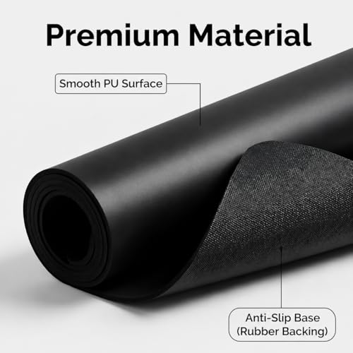 Grip Yoga Mat 5mm Non-Slip PU Natural Rubber Surface, Premium Fitness Mat for Hot Yoga, Pilates, for Women and Men - color: Black