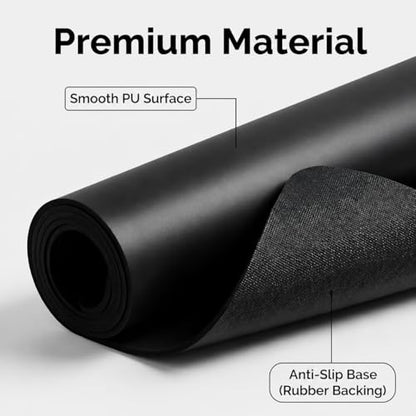 Grip Yoga Mat 5mm Non-Slip PU Natural Rubber Surface, Premium Fitness Mat for Hot Yoga, Pilates, for Women and Men - color: Black