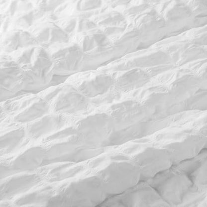 Weighted Blanket Cover, 60 x 80 Weighted Blanket Cover Seersucker, White Cover for Weighted Blanket, Washable,8 Ties, Duvet Cover only, Pillowcases not Included. - color: White Seersucker, size: 60*80