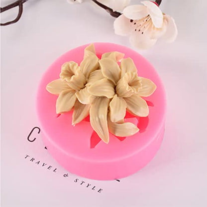 3 Pack Silicone Mold - 3D Flower Shapes: Rose, Peony & Round for Resin Candle & Soap Making - color: xq-flower-3-pack