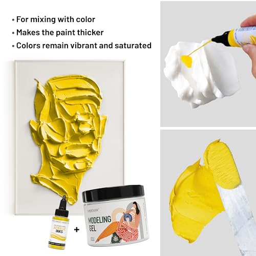 KAMENSKAYA Gel Medium for Acrylic Paint - 16.9 fl oz (500 ml) - color: Transparent Gel, size: 16.9 Fl Oz (Pack of 1)