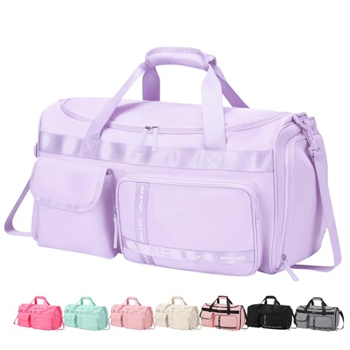 MAXTOP Large Gym Bag for Women Men Duffle Bag With Wet Dry Separation - color: Purple, style: Gym Bag