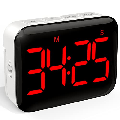 Digital Kitchen Timer, Magnetic Large Display for Cooking & Classroom - color: Dark Red