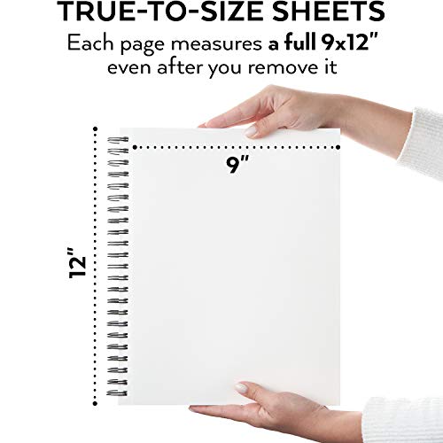 ARTEZA Spiral Sketch Book 9x12" Drawing Pad 100 Sheets Sketch Pads for Drawing for Adults & Teens - size: 9X12 2