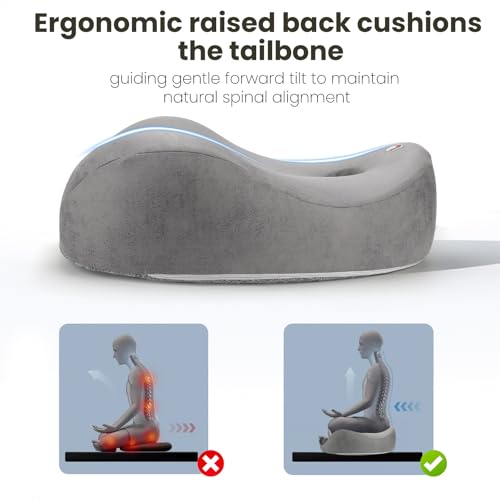 Meditation Cushion Memory Foam Floor Pillow for Cross Legged Sitting - color: Grey