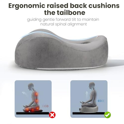 Meditation Cushion Memory Foam Floor Pillow for Cross Legged Sitting - color: Grey