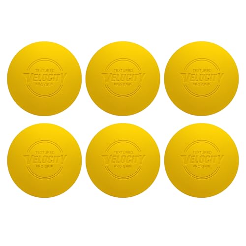 Velocity Pro Grip Lacrosse Balls - 6, 12, 18, 60 and 120 Packs - Certified for Youth, Club, High School, CLA, and College Game Play - color: Yellow, size: 6 Balls