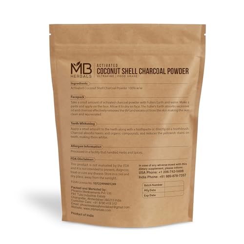 MB Herbals Activated Coconut Shell Charcoal Powder 1 LB / 16 oz (454 Gram) | FOR EXTERNAL USE ONLY | For Face Packs Face Masks Soap Making & ToothPowder - size: 16 Ounce (Pack of 1)