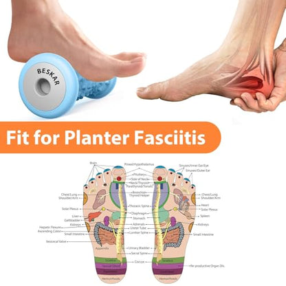 BESKAR Foot Massager Roller for Plantar Fasciitis Relief - color: Blue