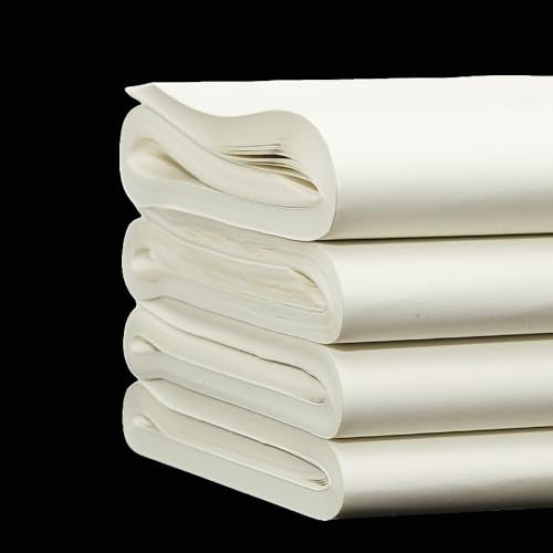 KYMY Chinese/Japanese Calligraphy Paper 100PCS, Sumi Paper/Rice Paper for Writing Painting Drawing Practice, Chinese Brush Ink Xuan Paper 34 x 34 cm (13.38 x 13.38 Inch), Shu (Ripe) Xuan - size: Shu (Ripe) Xuan 34 x 34 cm (13.38 x 13.38 Inch)
