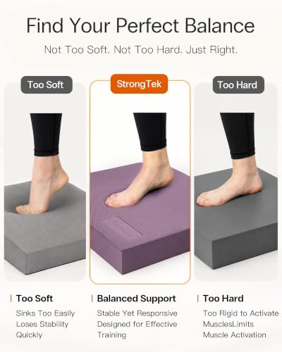 StrongTek Foam Balance Pad, High-Density TPE, 15.8 x 13 x 2 in, Non-Slip - color: Purple