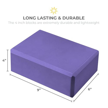 Bulk 4in Foam Yoga Blocks, 6 Pack - color: Purple