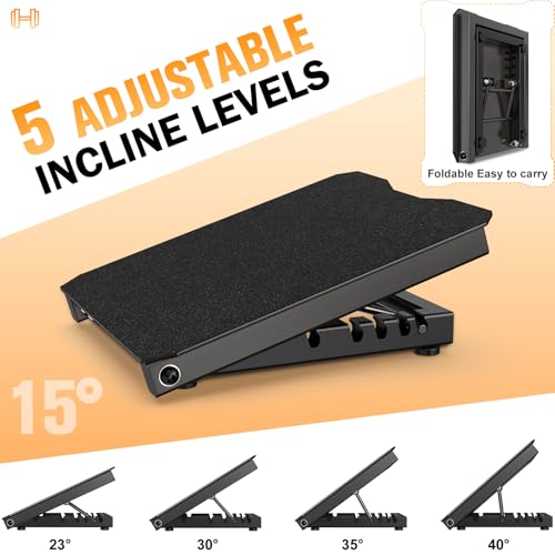Metal Slant Board Calf Stretcher for Squat, Incline Balance Board - color: Black