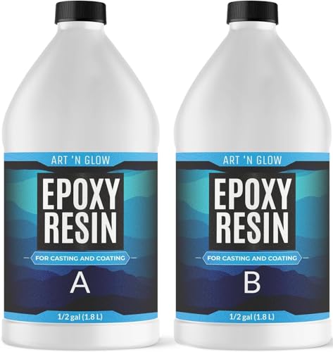 Crystal Clear Epoxy Resin 1 Gallon - Food Safe, UV Resistant, Bubble Free | Casting & coating epoxy resin for jewelry, coasters, molds, art, wood & more. Bubble-free, low odor, USA based business - size: 1 Gallon