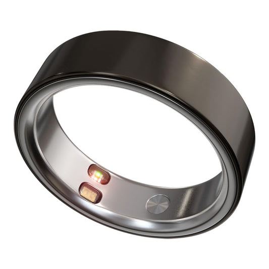 Smart Ring Health Tracker 5ATM Waterproof Sport Ring Exclusive Vibration Alerts Titanium Blood Oxygen/Sleep/Emotional Management Women Cycle Prediction Compatible with iOS/Android Dark Stealth 6.5 - color: Dark Stealth, size: 6.5