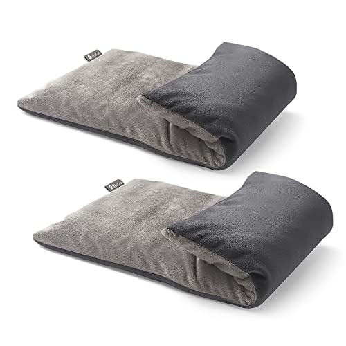 RelaxCoo Microwave Heating pad with Washable Cover 6 * 12" Microwavable Heat Pad for Neck Shoulder, Cramps, Back Pain Relief, Warm Compress Bean Bag Moist Heat Pack for Muscles, Joints, 2 Pack - style: Grey 2 Pack