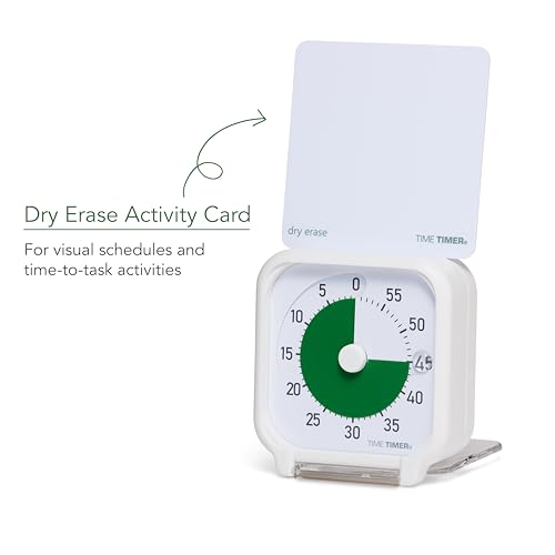 Time Timer 3 Inch Visual Timer – 60-Minute Quiet Portable Countdown Timer for Kids, Teachers, Students & Adults – Helps with Focus, Transitions, ADHD, Autism & Time Blindness – (Green & White) - color: White & Green
