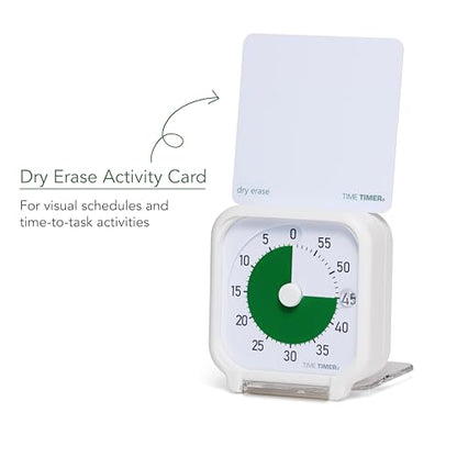 Time Timer 3 Inch Visual Timer – 60-Minute Quiet Portable Countdown Timer for Kids, Teachers, Students & Adults – Helps with Focus, Transitions, ADHD, Autism & Time Blindness – (Green & White) - color: White & Green