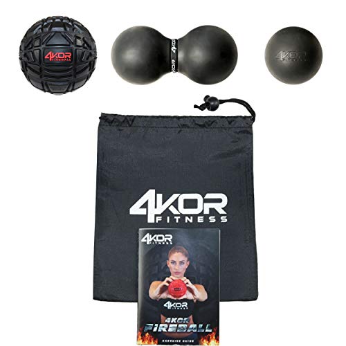 4KOR Massage Balls for Trigger Point Therapy - Myofascial Release Ball - Muscle Relief for Back, Neck, Shoulder, Foot Pain - Fitness Massage Balls for Mobility - Deep Tissue Release Ball - style: Peanut Ball Set