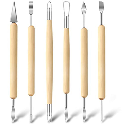 Jetmore 6 Pack Clay Tools Kit, Pottery Tools & Sculpting Tools, Polymer Modeling Clay Cutters Sculpture Set for Carving, Ceramics, Molding, DIY | Clay modeling tools support shaping, trimming and carving, Pottery tools suit ceramics, molding and detailed