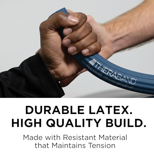 THERABAND FlexBar, Flex Bar, Physical Therapy, Tennis Elbow, Blue | Flex therapy bar for physical therapy, wrist and forearm exercise, with non slip grip and compact design - color: Blue - Heavy, style: Original