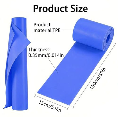 TPE Yoga Resistance Bands Flat Stretch Design Back Stretching Support for Yoga, Dance, Home Fitness and Flexibility Training - color: Blue