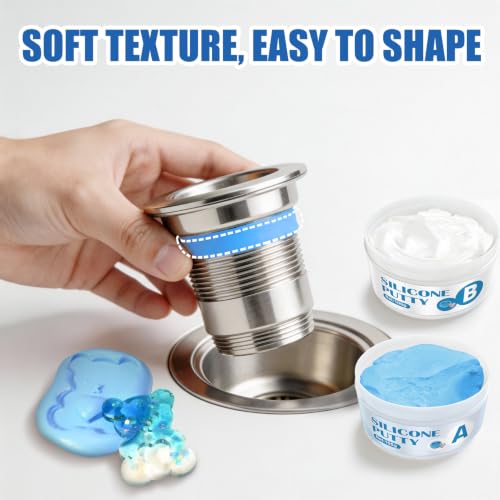 100g A+100g B Silicone Putty, Fast Curing for Silicone Molds Make | Silicone Molds Making Kit 1:1 Easy Mixing Ratio Harden after Drying Durable for Making Reusable Silicone Molds&Resin Molds