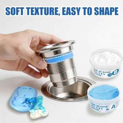 100g A+100g B Silicone Putty, Fast Curing for Silicone Molds Make | Silicone Molds Making Kit 1:1 Easy Mixing Ratio Harden after Drying Durable for Making Reusable Silicone Molds&Resin Molds