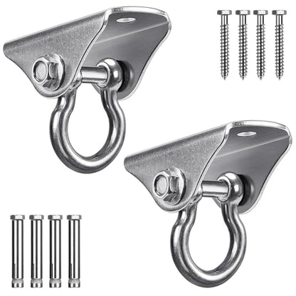 SELEWARE Heavy Duty Swing Hanger Stainless Steel Ceiling Swing Hooks 2 Pack | 180° Swivel Ceiling Mount Swing Hardware for Porch Swing Set Hammock Chair Heavy Bag Yoga Silk 1000 LB Capacity - color: 180° Swing Hanger ( 2 Pack )
