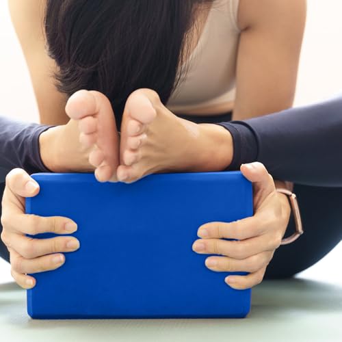 Yoga Blocks 2 Pcs, 9"x6"x3" Yoga Brick Foam Blocks EVA Foam Block Yoga Props Accessories for Yoga Pilates Stretching and Meditation - color: Deep Blue