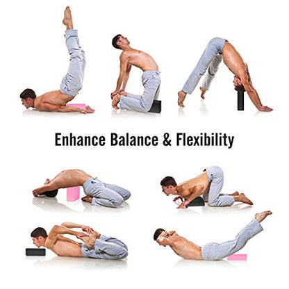MoKo Thin Yoga Blocks 2 Pack, 9" x 6" x 3" High Density EVA Foam Yoga Block Exercise Bricks, Eco Friendly & Lightweight, Increase Flexibility & Balance, Great for Stretching & Holding Poses