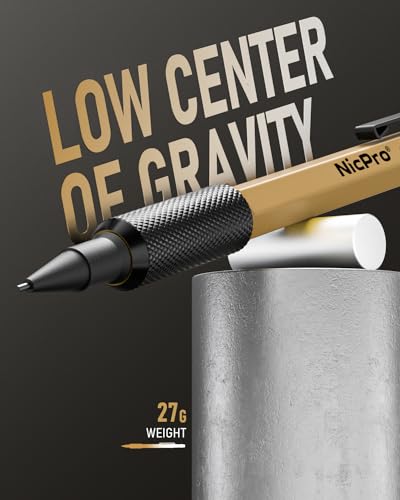 Nicpro 3 PCS 1.3 mm Mechanical Pencil Set with 48 Lead Refill, 3 Eraser | MP2000 3 Color Weatherproof Metal Barrel, Heavy Duty Carpenter Pencil for Outdoor Construction Marking Drafting and Drawing - style: 3 Pack (Black Green Brown)