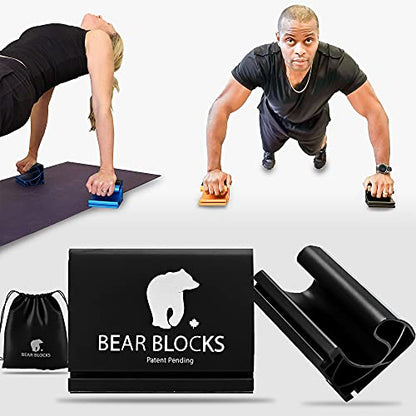 Pushup Bars - Safe Push Up Bars - Strength training Pushup Stands Perfect for Home Gym & Traveling Fitness - Lightweight, Non-Slip Bodyweight Training Workouts Blocks - color: Black