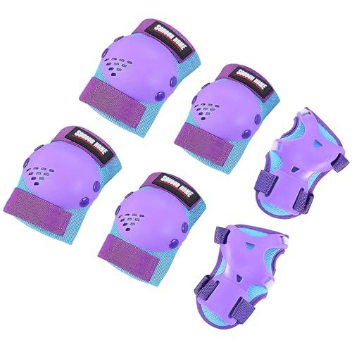Kids/Youth Knee Pads Elbow Pads Wrist Guards 3 in1Protective Set, for 3-15 Years Child Roller Skates, Cycling, Inline Skating, Skateboard, BMX Bike, Balance Bike, Scooter Riding Sports - color: Blue/Purple, size: Small (3-7 years)