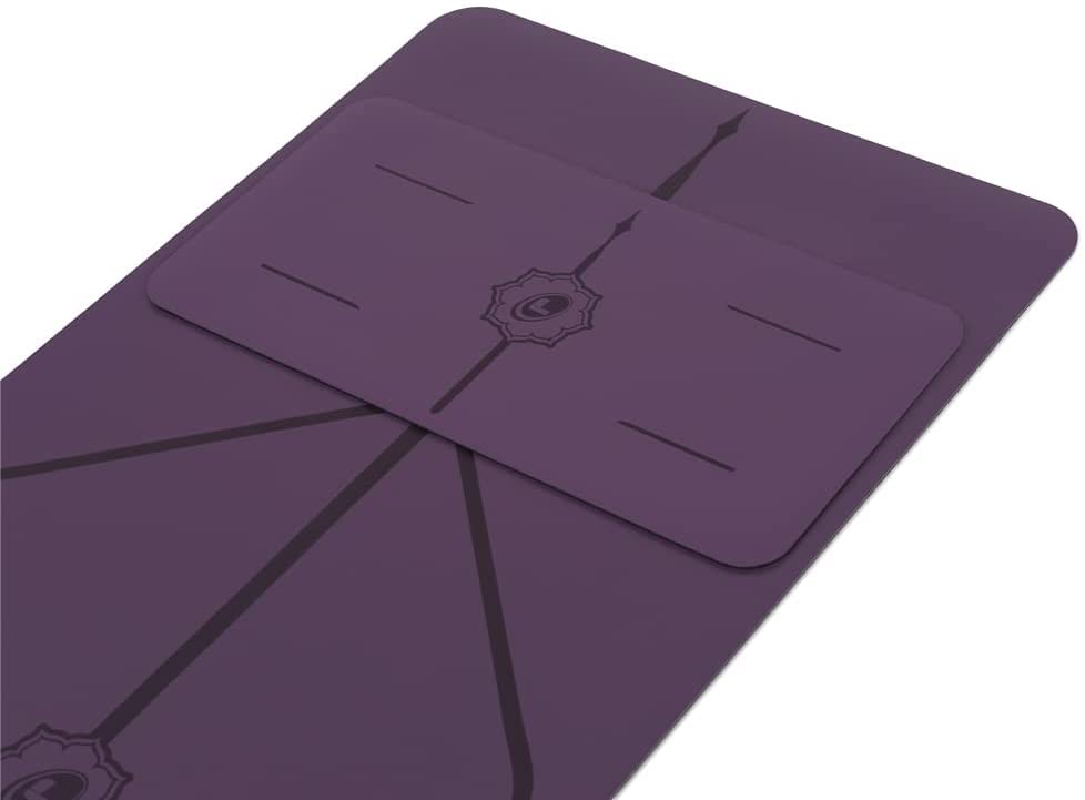 Liforme Yoga Pad - Revolutionary Alignment System, Advanced Non-Slip Grip | Eco-friendly, Non-Toxic, Sweat-Resistant, 4.2mm thick pad for knee, elbow and hand support during Yoga, Free Yoga Bag - color: Purple