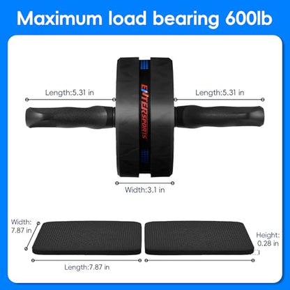 Ab Roller Wheel for Abs Workout with 2 Knee Pads for Home Gym - color: Blue