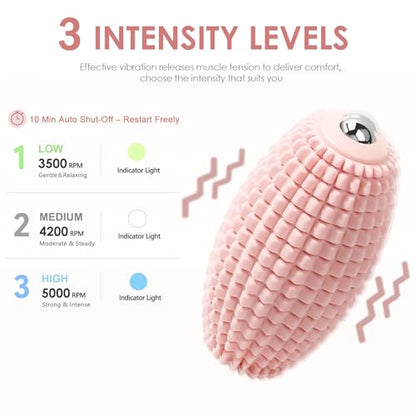 Vibrating Massage Ball with Rolling Head for Plantar Fasciitis - color: Pink
