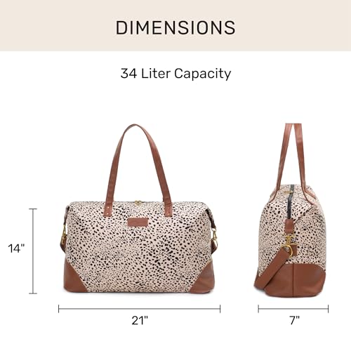 Jadyn Luna Women's Weekender Bag and Travel Duffel, Large 37 Liter Capacity - color: Cheetah Spot, size: Large