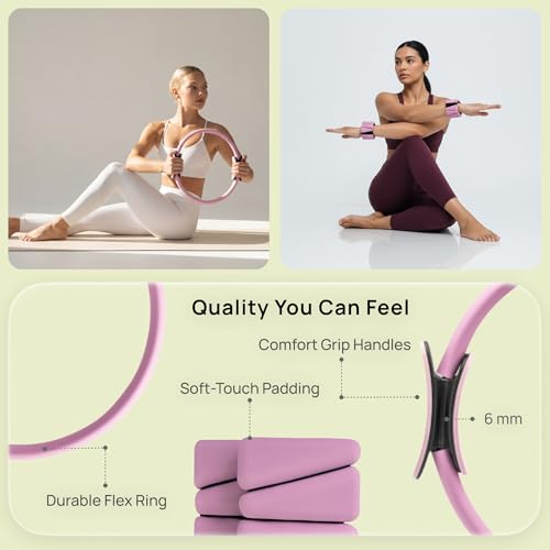Essential Pilates Equipment Kit – Complete Home Workout Set with Pilates Ring, Pilates Ball, Resistance Bands, Ankle Weights, Sliding Discs & Grip Socks – Guided Full Body Workout Video